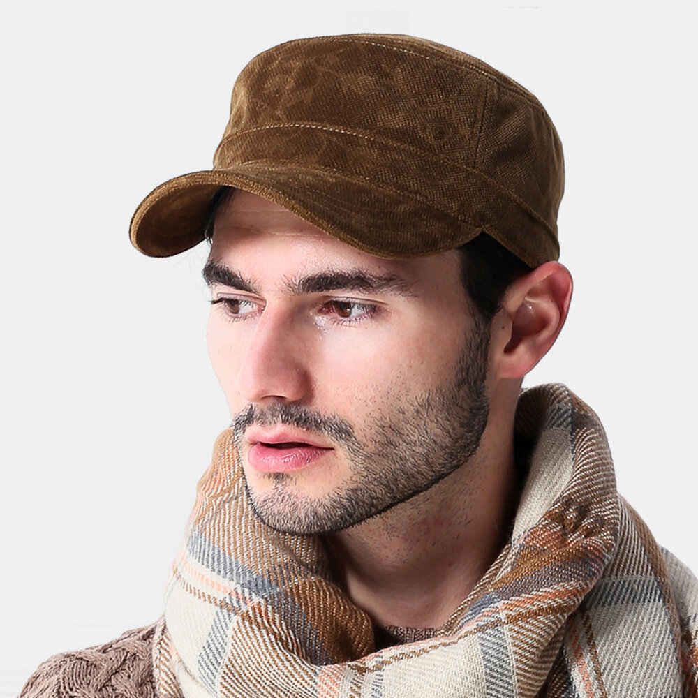 Unisex cálido Soft Top plano de moda militar Sombrero Pico Sombrero