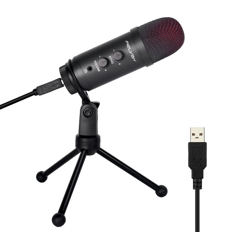 FELYBY B140A Condensador Micrófono para trabajo de voz en off Canto en línea Voice Overs USB Notebook PC Mic