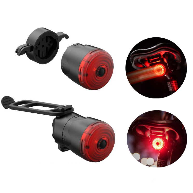 XANES® 6Modes 400mAh USB Luz de cola de bicicleta recargable Luz de advertencia de bicicleta de inducción inteligente Ac