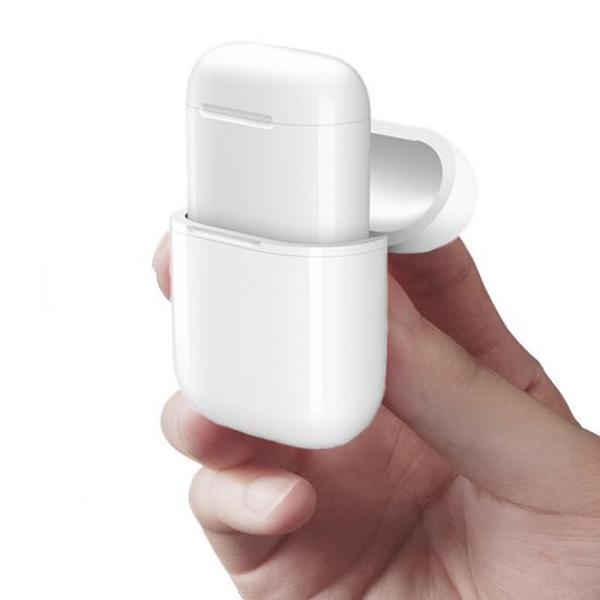 Compacto Mini portátil QI de carga inalámbrica Caso Auricular de almacenamiento Bolsa para Apple Airpods Auriculares