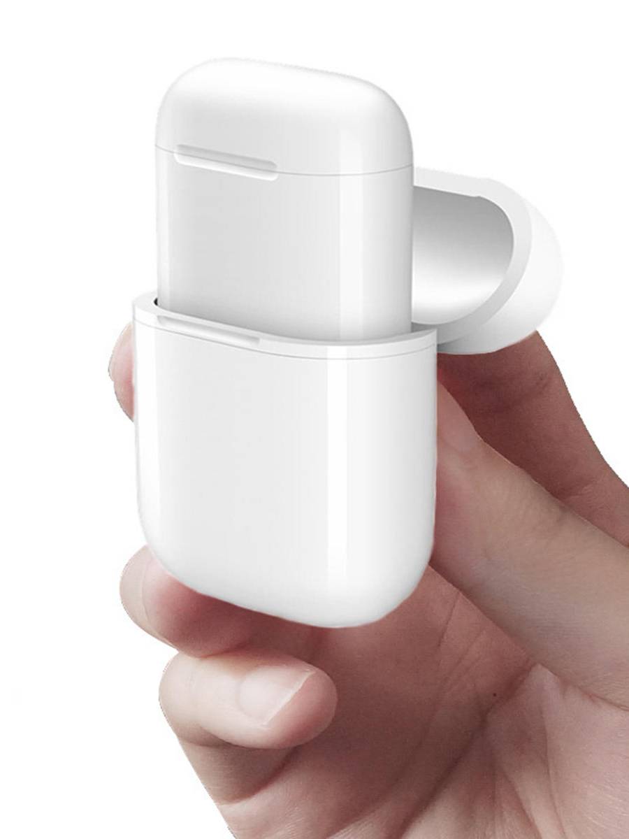 Compacto Mini portátil QI de carga inalámbrica Caso Auricular de almacenamiento Bolsa para Apple Airpods Auriculares