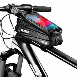WILD MAN E3 PU + EVA Advertencia reflectante nocturna Teléfono de bicicleta Pantalla táctil Bolsa Con orificio para auri