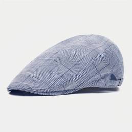 Celosía de algodón para hombre Patrón Parasol de color sólido hacia adelante Sombrero Boina Sombrero Plano Sombrero
