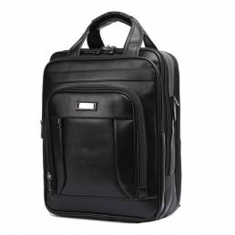 Hombre Negro Business Backpack 3 Compartimientos Laptop Bolsa Multifunction Briefcase