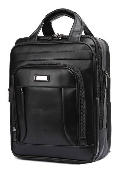 Hombre Negro Business Backpack 3 Compartimientos Laptop Bolsa Multifunction Briefcase