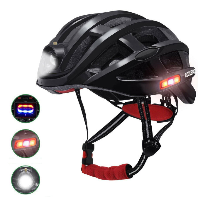 Bicicleta de casco de ciclismo ROCKBROS Impermeable luz para carretera MTB bicicleta carga USB para Flido D4s