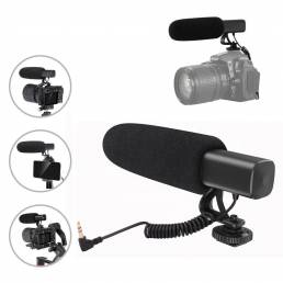 KATTO G2 Grabación de video Micrófono con soporte de choque y cable de resorte para Nikon SLR Cámara Teléfono Vlog Entre