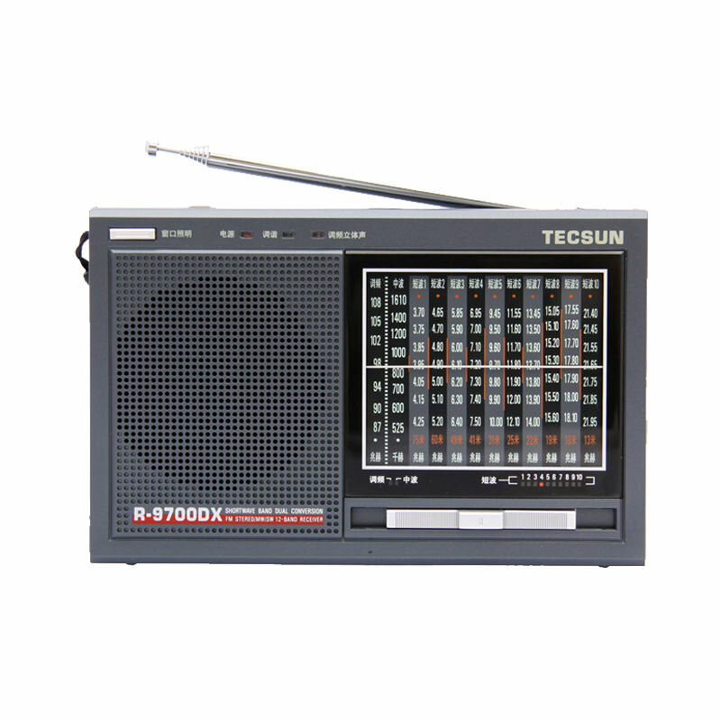 TECSUN R-9700DX FM Radio SW MW Alta sensibilidad 12 Banda Radio Receptor Altavoz portátil Radio