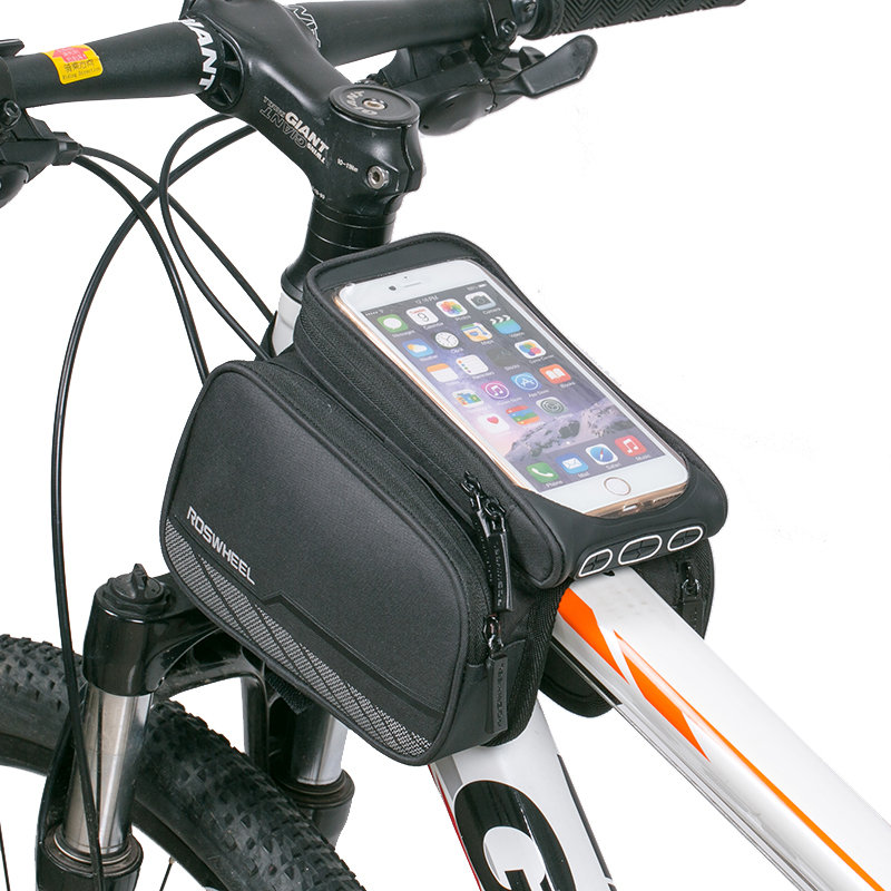 ROSWHEEL 5.7 pulgadas de pantalla táctil bici teléfono bolsa impermeable bicicleta de carretera MTB ciclismo marco super