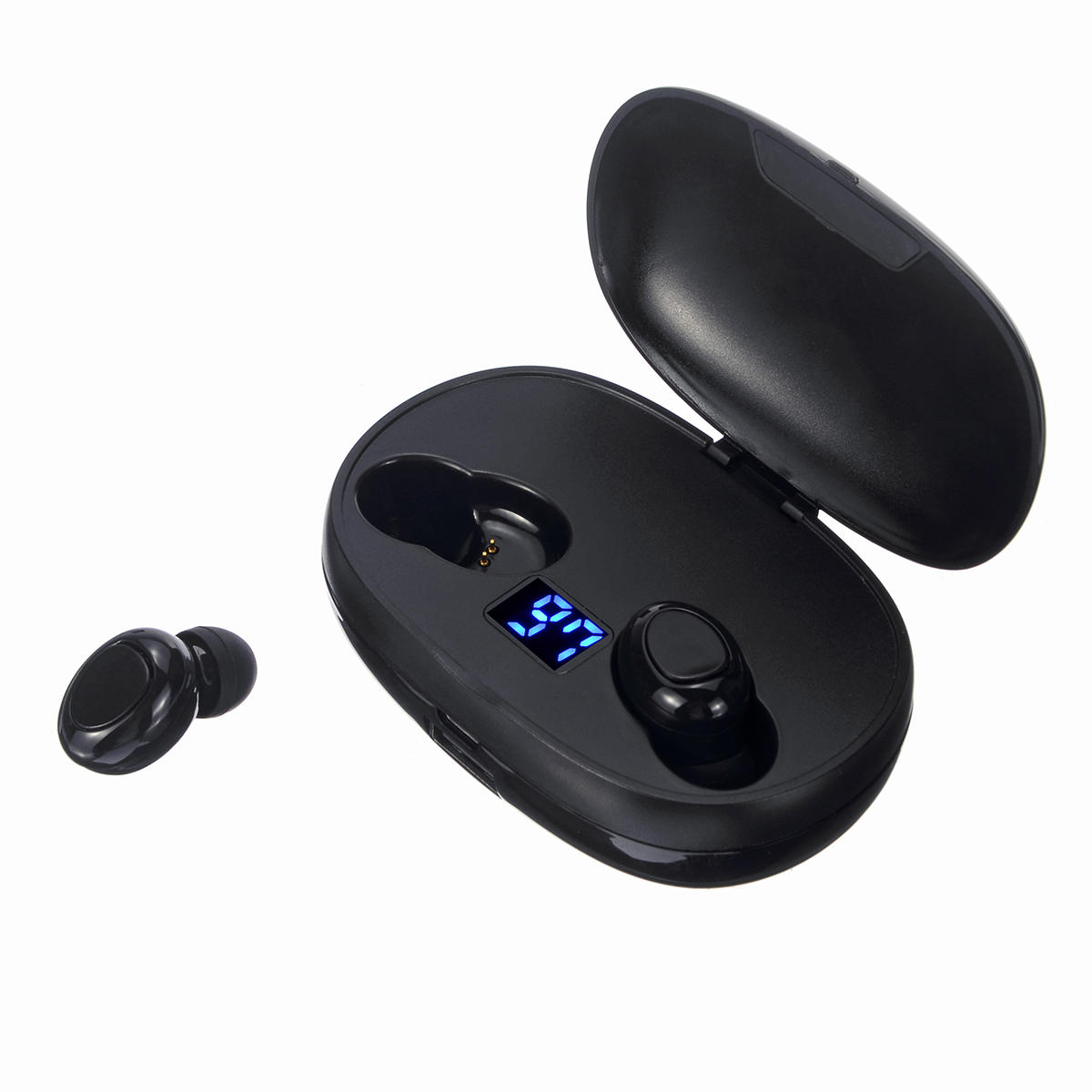Dual Digital Pantalla Botón de auriculares inalámbricos verdaderos Touch bluetooth 5.0 Auricular con carga portátil Caja