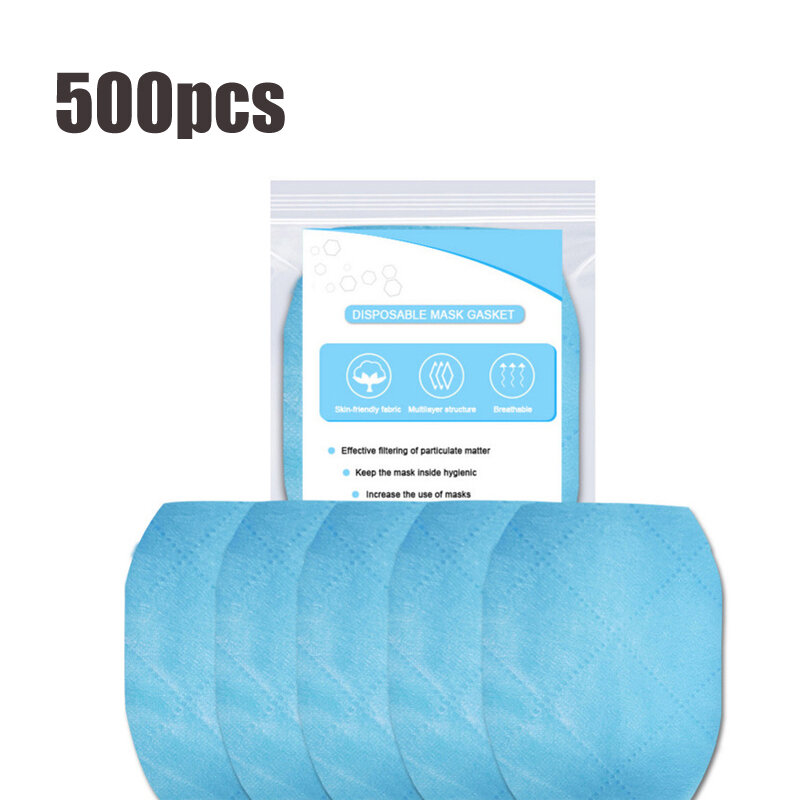 500Pcs 3-Capas Mascarillas desechables Junta Reemplazo no tejido Almohadilla de filtrado Alfombrilla de algodón cómoda y