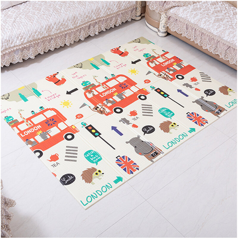 Alfombra de juego de piso plegable para bebés Juegos de alfombras Juguetes Alfombra Impermeable Alfombra de piso antides