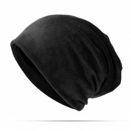 Hombres Mujer Gorro cálido terciopelo sólido Sombrero Casual Oreja Protección invierno Sombrero