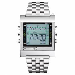 TVG 2011 Full Steel Impermeable Reloj digital con alarma LED Pantalla Reloj deportivo para hombre