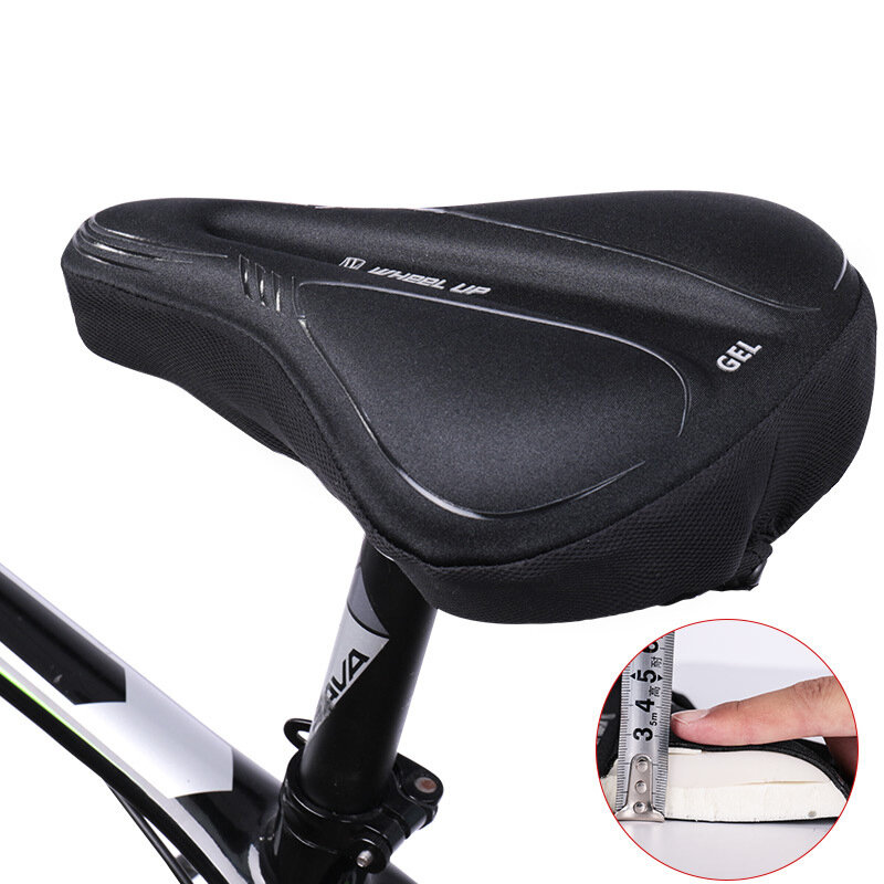 WHEEL UP Bicicleta a prueba de golpes Silicona Cubierta de sillín Transpirable Soft MTB Road Bike Seat Silica Gel Almoha