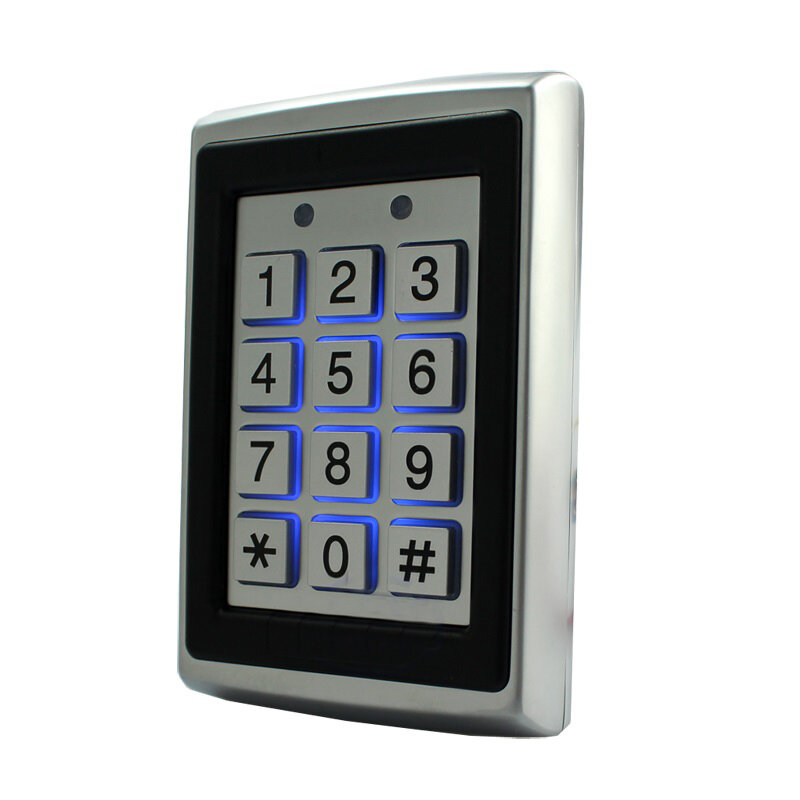 125Khz EM ID Metal Caso Puerta abridor de puerta cerradura RFID Teclado de control de acceso de lector con luz trasera