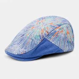 Unisex color bordado jacquard al aire libre gorra de boina a cuadros con sombrilla plana Sombrero pintor Sombrero