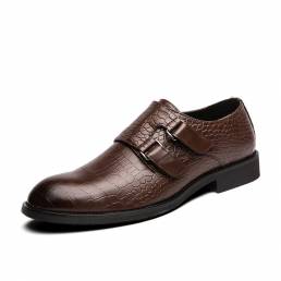 Hombres cómodos en relieve antideslizantes Soft Gancho Loop Business Casual Zapatos suaves