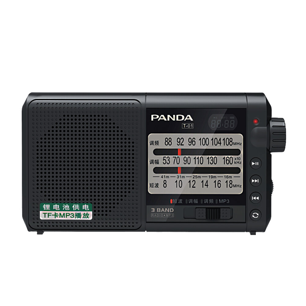 Panda T-01 Radio FM AM SW Tres Banda Radio Semiconductor retro portátil Radio
