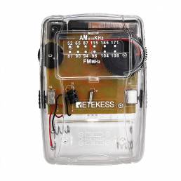 RETEKESS TR624 Transparente Portátil AM FM Radio Auriculares de soporte de sintonización de puntero para guía de confere