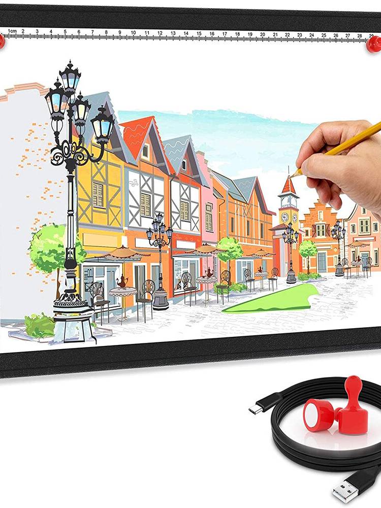 A3 / A4 Touch Dimmable USB luz LED Tableta de almohadilla de copia de dibujo con Imán Kit de tablero de pintura de diama
