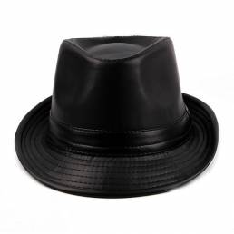 Hombre vendimia Cuero artificial Bucket Hats