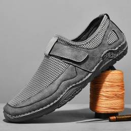 Hombres Malla Casual Transpirable Ligero Antideslizante Soft Zapatos casuales con protección del dedo del pie