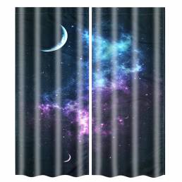 Persianas opacas de 2 paneles Pantallas de cortinas de ventana Galaxy impresas en 3D con aislamiento térmico