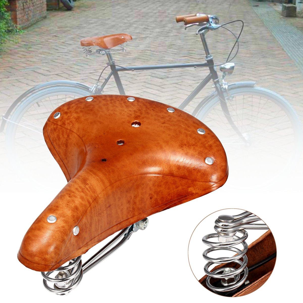 BIKIGHT Piel Genuina Silla de montar en bicicleta Asiento de silla Cómodas almohadillas de montar en bicicleta Silla de
