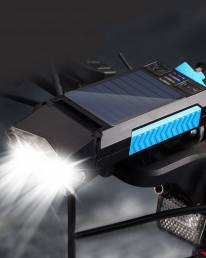 XANES® 5-en-1 Solar Faro de bicicleta 2000mAh 400LM 4 modos Delantero de bicicleta Lámpara Cuerno de 130dB Banco de ener