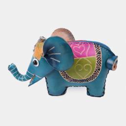 Unisex Piel Genuina Moneda con forma de elefante lindo animal Bolsa Cartera de almacenamiento Colgante