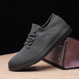 Zapatos para caminar casuales cómodos y cómodos de tejido de punto transpirable para hombres
