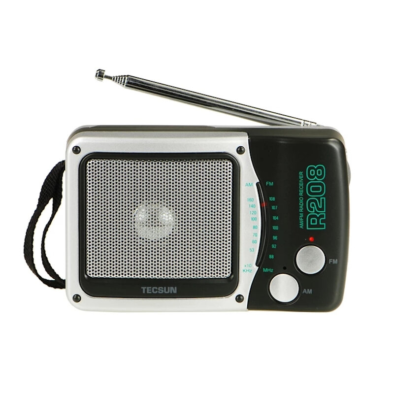 TECSUN R208 Dual Banda AM FM Portátil de bolsillo tamaño D Batería Escritorio Radio Digital de alta sensibilidad Recepto