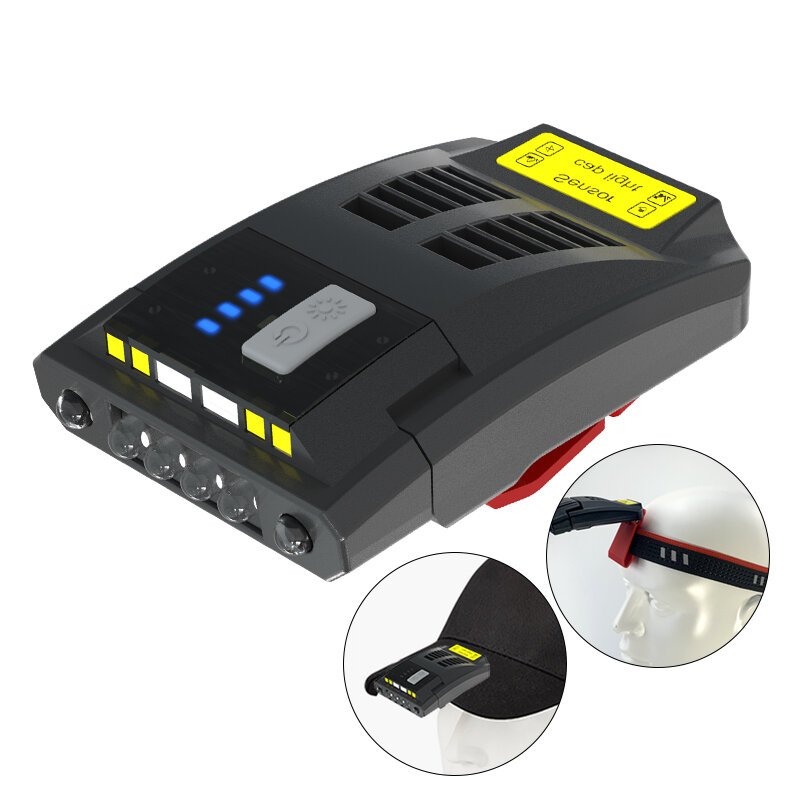 XANES® K150 USB recargable LED Encendido del faro de bicicleta Pantalla Luz de clip para tapa de inducción 5 modos Cicli