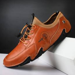 Hombres Cuero Transpirable Ligero Antideslizante Soft Zapatos deportivos informales para negocios
