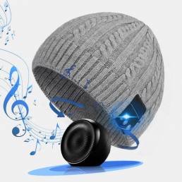 Unisex Wool Warm Smart Wireless Bluetooth Beanie Knitted Sombrero con auriculares y altavoces estéreo y micrófono integr