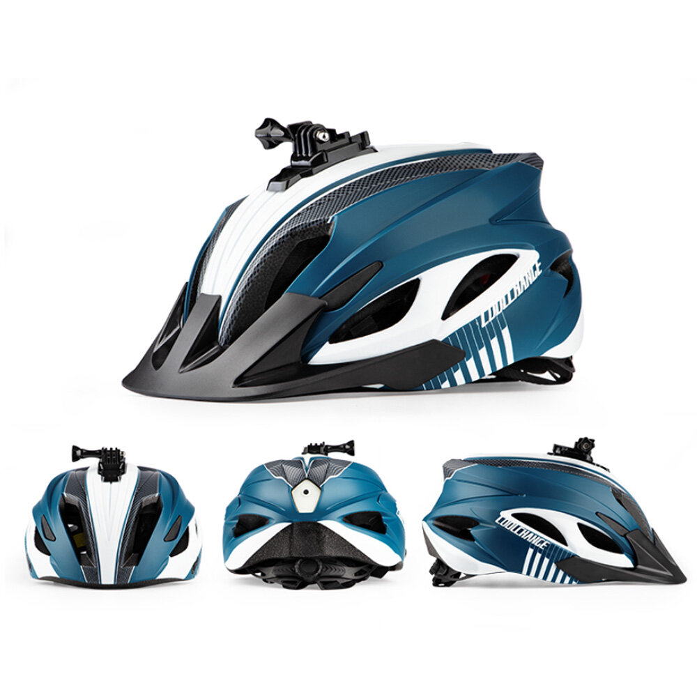 CoolChange Casco de ciclismo ligero con 5 modos Visera de luz trasera 3 engranajes Deportes ajustables Cámara / Soporte