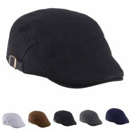 Unisex algodón mezcla boina sombrero papel niño duckbill Golf Hebilla plana cabbie cap para hombres mujeres