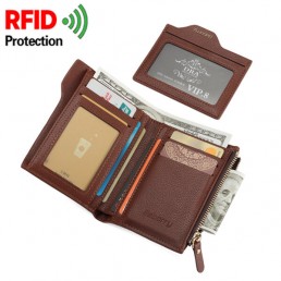 Hombres RFID Cartera de Seguridad de Bloque de 6 Ranuras para Tarjetas de Protección Billetera Corta