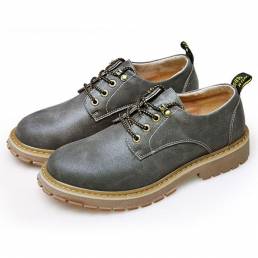 Cuero transpirable de los hombres al aire libre Zapatos de Oxford que suben