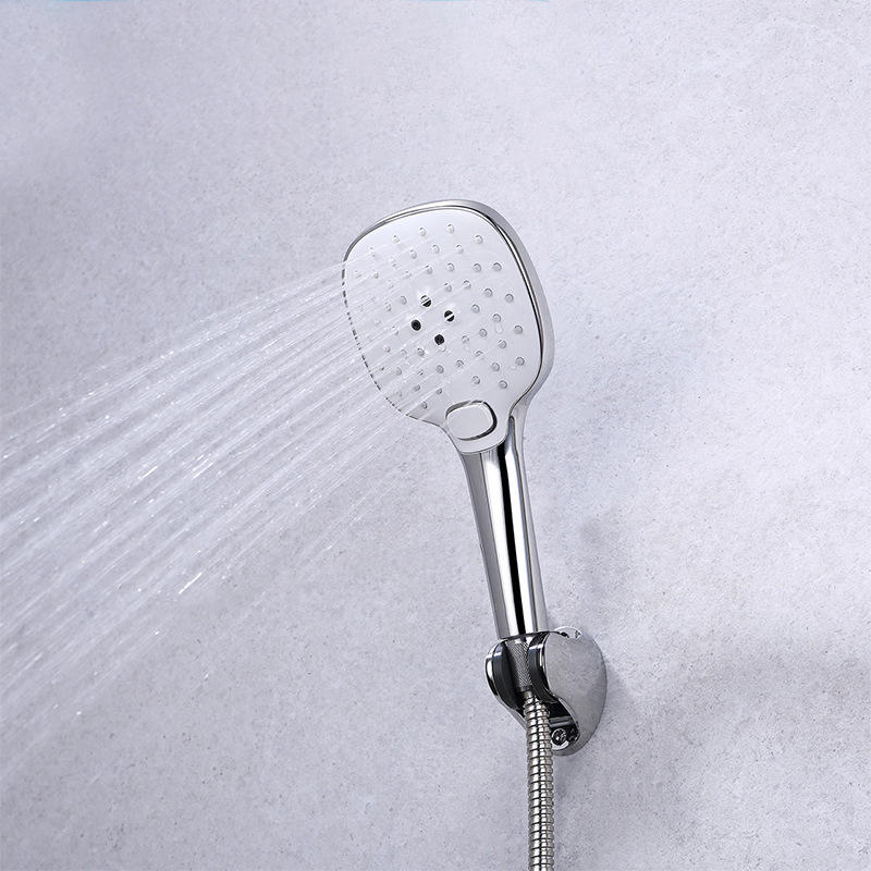 HIGOLD Cuarto de baño Cabezal de ducha de mano 3 Modo de ducha G½ ajustable Conector Cabezal de ducha con orificio antib