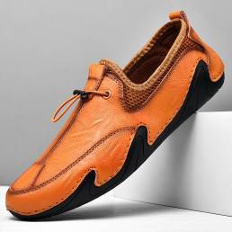 Hombres ligeros antideslizantes con puntera protegida Soft Zapatos de conducción de negocios informales