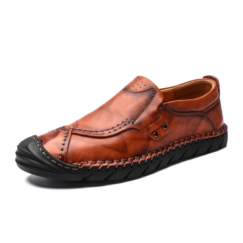 Zapatos de cuero informales de negocios con suela cómoda y antideslizante para hombre