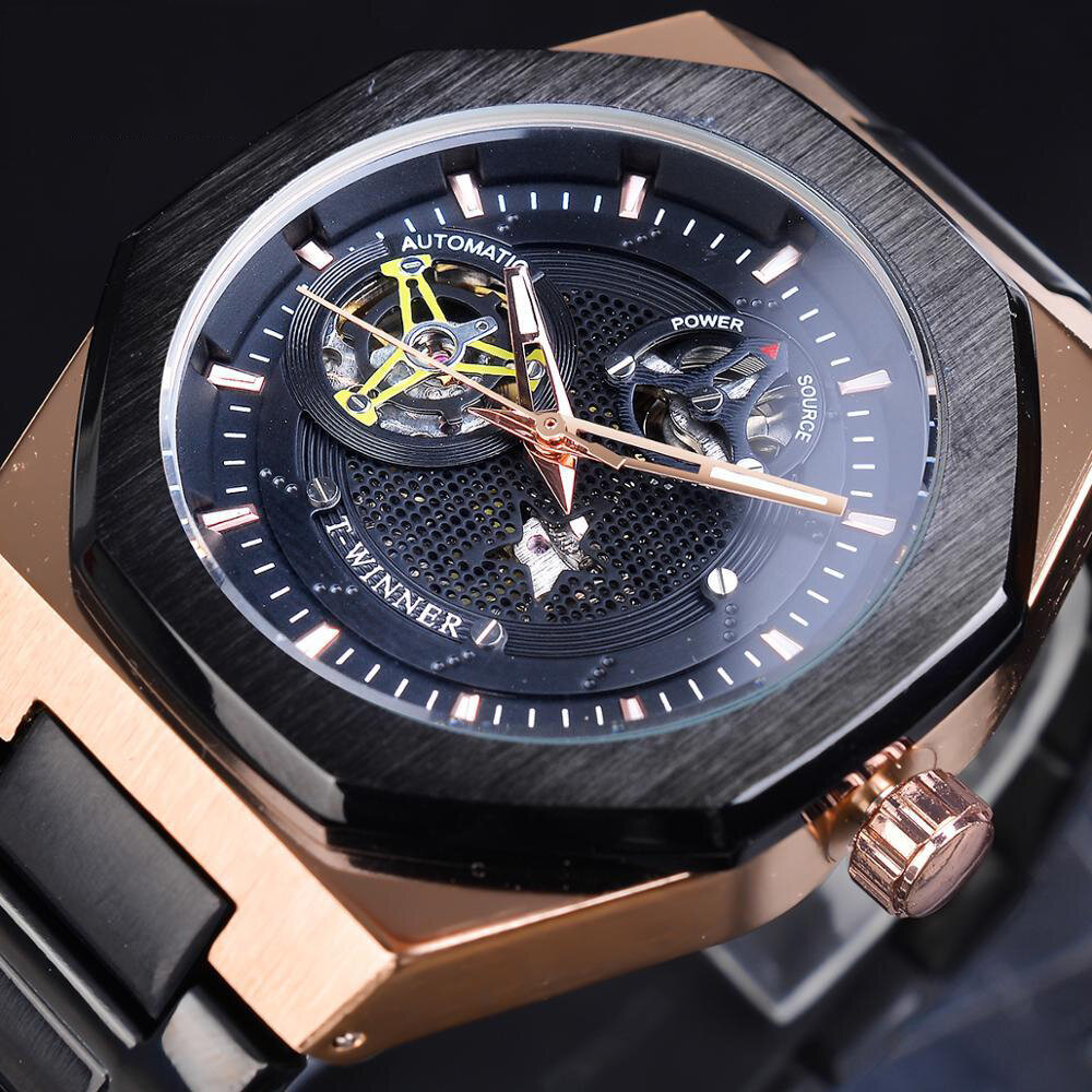 GMT1189 Classic Reloj de pulsera de metal completo para hombres Estilo empresarial Reloj automático Mecánico