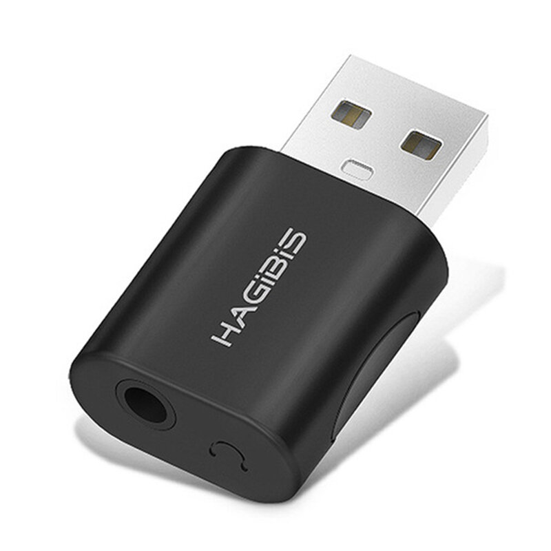 Hagibis USB Conversor de tarjeta de sonido externa USB a Jack 3.5mm Adaptador de audio para auriculares Tarjeta de sonid