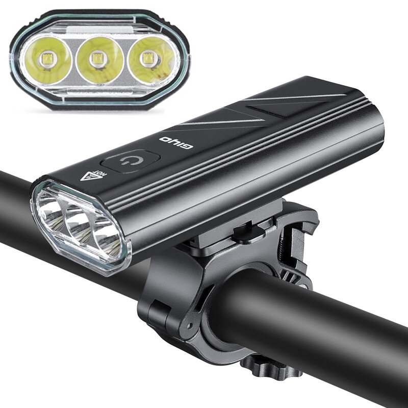 Luz de bicicleta GIYO 5 modos 3 * T6 LED luz delantera de bicicleta carga USB linterna para bicicleta de carretera MTB