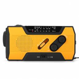 Portable AM FM NOAA Radio Solar Banco de energía recargable de linterna para clima de emergencia de manivela para iPhone