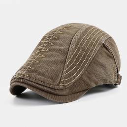 Algodón bordado para hombre al aire libre Casual Universal Forward Sombrero Gorra de boina