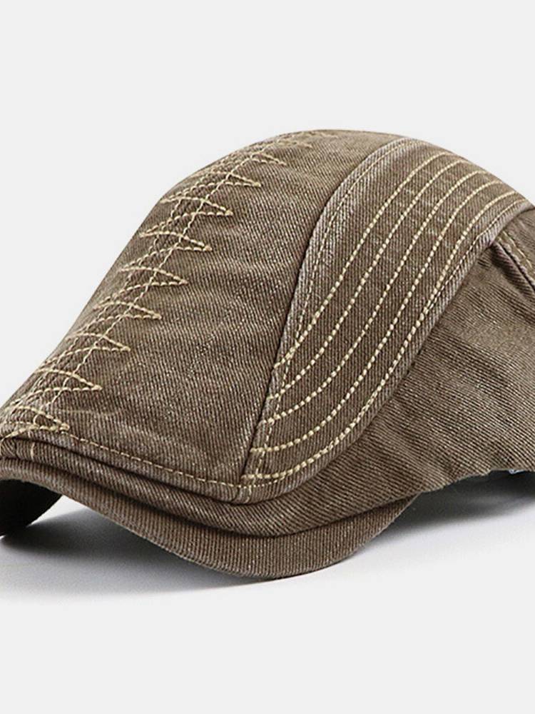 Algodón bordado para hombre al aire libre Casual Universal Forward Sombrero Gorra de boina