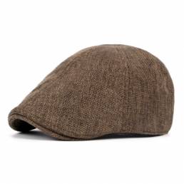 Sombrero de la Boina de Vintage Unisexo para Hombres Gorras Adelantes Casual de Color Sólido